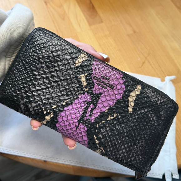 Coach Black and Purple Snake Pattern Wallet - Picture 2 of 6